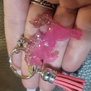 🆕️Handmade Unicorn Glitter Resin Keychain